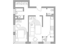Планировка 2-комнатной квартиры, 70,5 м2