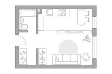 Планировка квартиры студии, 31,9 м2