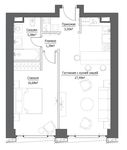 Планировка 2-комнатной квартиры, 53,94 м2