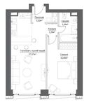 Планировка 2-комнатной квартиры, 53,73 м2