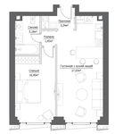 Планировка 2-комнатной квартиры, 54,18 м2