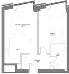 Планировка 2-комнатной квартиры, 47,8 м2