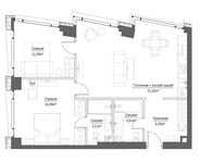 Планировка 3-комнатной квартиры, 76,28 м2