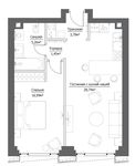 Планировка 2-комнатной квартиры, 56,22 м2
