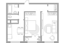 Планировка 2-комнатной квартиры, 54,32 м2
