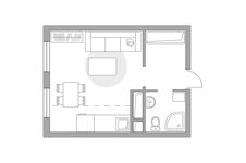 Планировка квартиры студии, 25,87 м2