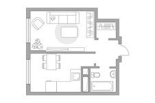 Планировка 1-комнатной квартиры, 32,15 м2