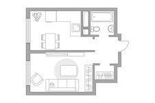 Планировка 1-комнатной квартиры, 32,2 м2