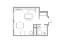 Планировка квартиры студии, 25,74 м2