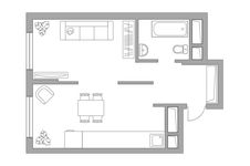Планировка 1-комнатной квартиры, 37,47 м2