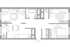 Планировка 3-комнатной квартиры, 66,22 м2