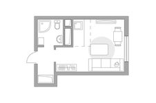 Планировка квартиры студии, 21,42 м2