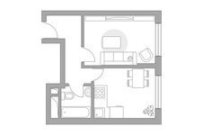 Планировка 1-комнатной квартиры, 31,06 м2