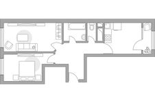 Планировка 2-комнатной квартиры, 56,37 м2