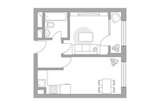 Планировка 1-комнатной квартиры, 35,45 м2