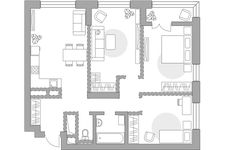 Планировка 3-комнатной квартиры, 69,73 м2