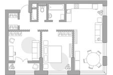 Планировка 2-комнатной квартиры, 62,2 м2