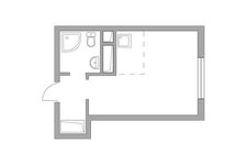 Планировка квартиры студии, 21,42 м2