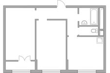 Планировка 2-комнатной квартиры, 52,49 м2