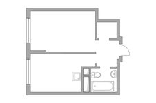 Планировка 1-комнатной квартиры, 32,15 м2