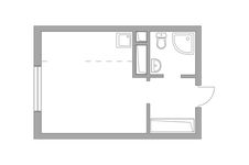 Планировка квартиры студии, 23,06 м2