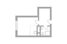 Планировка квартиры студии, 22,95 м2