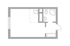 Планировка квартиры студии, 23,3 м2
