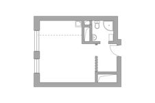 Планировка квартиры студии, 26,45 м2