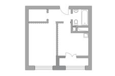 Планировка 1-комнатной квартиры, 35,47 м2