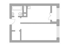 Планировка 1-комнатной квартиры, 39,49 м2