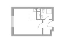 Планировка квартиры студии, 23,47 м2