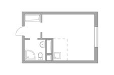 Планировка квартиры студии, 22,25 м2