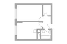 Планировка 1-комнатной квартиры, 34,85 м2