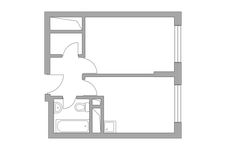 Планировка 1-комнатной квартиры, 32,47 м2