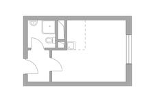 Планировка квартиры студии, 23,25 м2