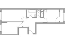 Планировка 2-комнатной квартиры, 56,37 м2