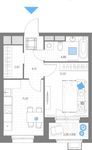 Планировка 1-комнатной квартиры, 36,75 м2