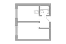 Планировка 1-комнатной квартиры, 31,8 м2