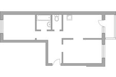 Планировка 2-комнатной квартиры, 53 м2