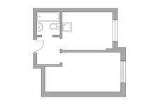 Планировка 1-комнатной квартиры, 33 м2