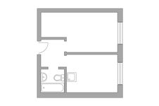 Планировка 1-комнатной квартиры, 32 м2
