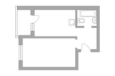Планировка 1-комнатной квартиры, 39,3 м2