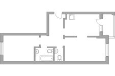 Планировка 2-комнатной квартиры, 59,6 м2