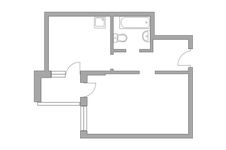 Планировка 1-комнатной квартиры, 40,5 м2