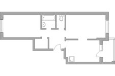 Планировка 2-комнатной квартиры, 55,9 м2