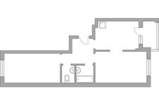 Планировка 2-комнатной квартиры, 54,8 м2