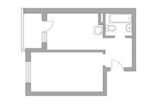 Планировка 1-комнатной квартиры, 38,9 м2