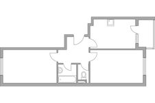 Планировка 2-комнатной квартиры, 54,2 м2