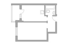 Планировка 1-комнатной квартиры, 35,1 м2