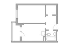 Планировка 1-комнатной квартиры, 36,8 м2